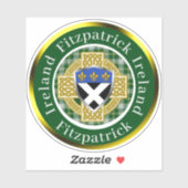 Sticker Fitzpatrick Shield & Croix celtique Personnalisé (Feuille)