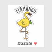 Sticker Fla-mangue Funny Flamant rose Pun (Feuille)