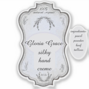 Sticker Flacon antique de lotion vintage bleue 