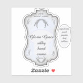 Sticker Flacon antique de lotion vintage bleue  (Feuille)