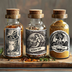 Sticker Flacon de potion de sorcière à gravure sur bois go