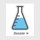 Sticker Flacon Erlenmeyer avec science liquide (Feuille)