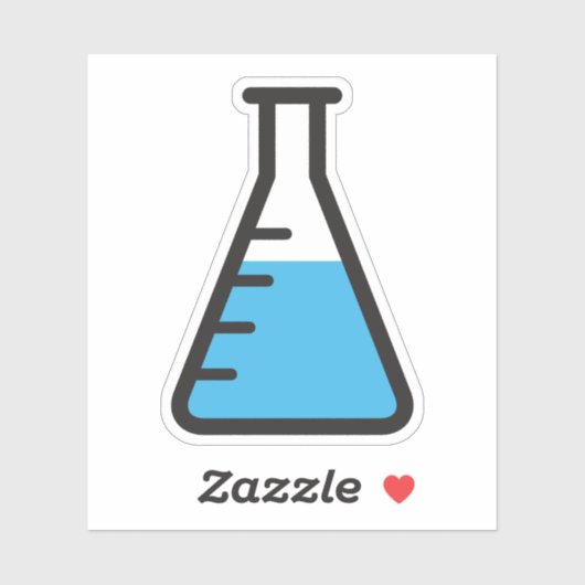 Sticker Flacon Erlenmeyer avec science liquide (Feuille)