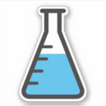 Sticker Flacon Erlenmeyer avec science liquide<br><div class="desc">Sticker avec le contour d'une fiole Erlenmeyer remplie de liquide bleu.</div>