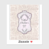 Sticker Flacon Pot Antique Bain Moussant Rose Vintage  (Feuille)