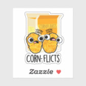 Sticker Flacons de maïs amusant Flakes Pun (Feuille)