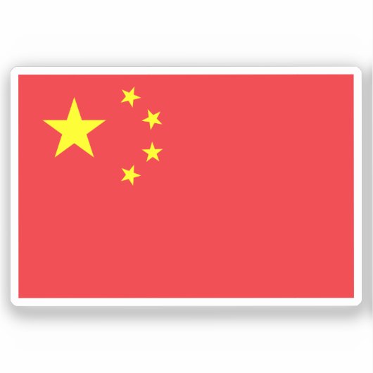 Sticker Flag of China custom-cut (Recto)