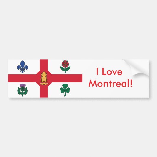 Sticker Flag of Montreal, Canada (Voorkant)