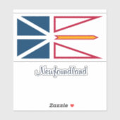 Sticker Flag of Newfoundland, labeled (Feuille)