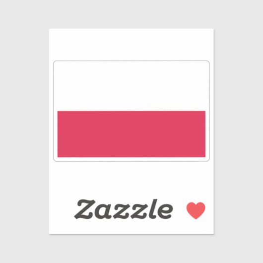 Sticker Flag of Poland custom-cut  (Feuille)