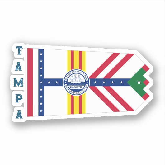 Sticker Flag of Tampa, Floride (Devant)
