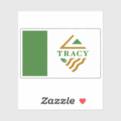 Sticker Flag of Tracy, California, USA (Feuille)