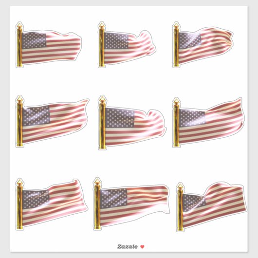 Sticker Flags américains (Feuille)