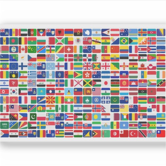 Sticker Flags de la nation World All Countries (Devant)