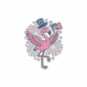 Sticker Flamant patriotique feux d'artifice Vector Design_ (Devant)