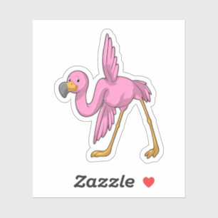Sticker Flamant rose à Yoga Exercice d'étirement