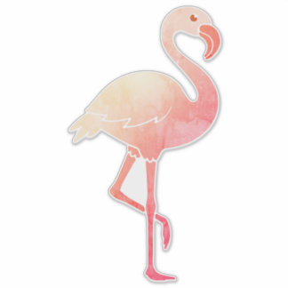Sticker Flamant rose aquarelle