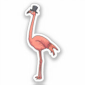 Sticker Flamant rose avec Casquette (Recto)