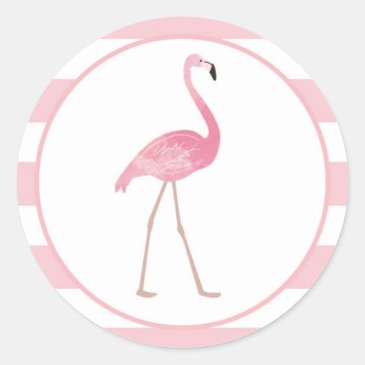 Sticker Flamant rose Bandes roses (Devant)