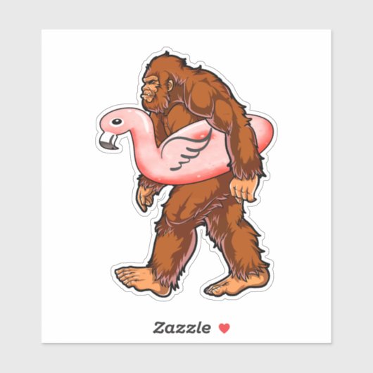 Sticker Flamant rose Bigfoot (Feuille)