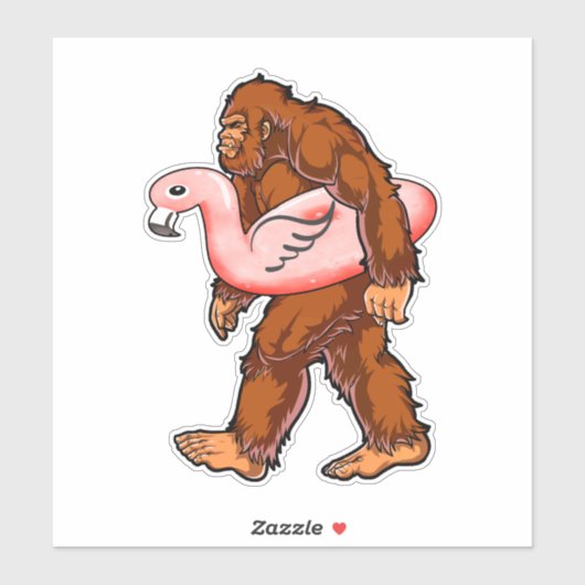 Sticker Flamant rose Bigfoot (Feuille)