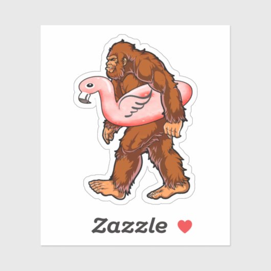 Sticker Flamant rose Bigfoot (Feuille)
