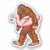Sticker Flamant rose Bigfoot (Devant)