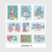 STICKER FLAMANT ROSE CHRISTMAS BIRDS DE CHRISTMAS (Feuille)