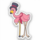 Sticker Flamant rose comme pensionné avec Casquette (Recto)
