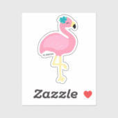 Sticker Flamant rose Cutie (Feuille)