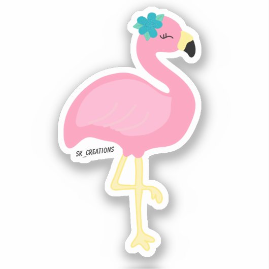 Sticker Flamant rose Cutie (Recto)