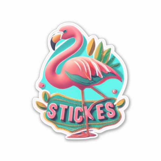 Sticker Flamant rose Elevez votre style avec des autocolla (Devant)