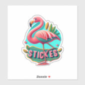 Sticker Flamant rose Elevez votre style avec des autocolla (Feuille)