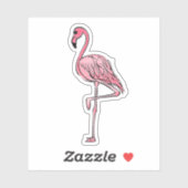Sticker Flamant rose | flamant rose, oiseau tropical rose (Feuille)