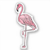 Sticker Flamant rose | flamant rose, oiseau tropical rose (Devant)