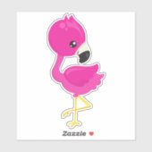 Sticker Flamant rose, Flamant rose rose, Flamant rose bébé (Feuille)
