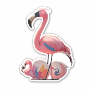 Sticker Flamant rose Love Stick It avec Flair