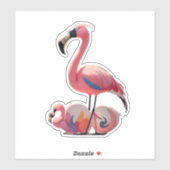 Sticker Flamant rose Love Stick It avec Flair (Feuille)