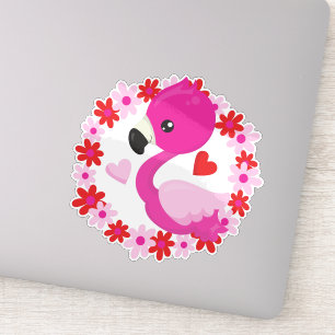 Sticker Flamant rose mignon, Flamant rose rose, Oiseau, Fl