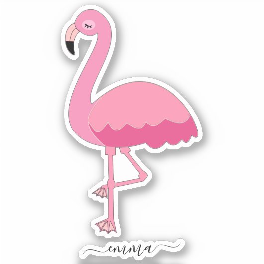 Sticker Flamant rose personnalisé (Devant)