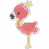 Sticker Flamant rose princesse, Couronne, Flamant rose mig (Devant)