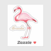Sticker Flamant rose rose personnalisé (Feuille)