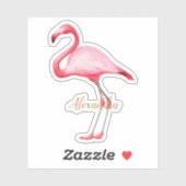 Sticker Flamant rose rose personnalisé (Feuille)