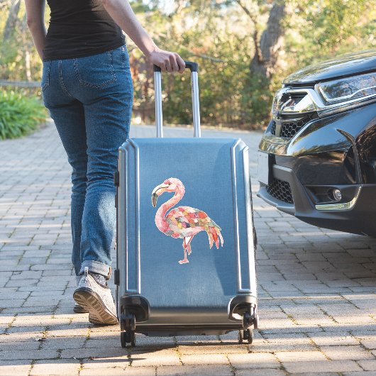 Sticker Flamant rose rose scrapbooking (Valise Insitu)