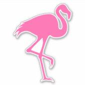 Sticker Flamant rose rose Silhouette Oiseau Animaux Faune (Devant)