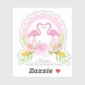Sticker Flamant rose rose Tropical Dream Contour (Feuille)