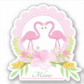 Sticker Flamant rose rose Tropical Dream Contour (Devant)
