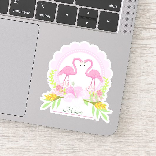 Sticker Flamant rose rose Tropical Dream Contour (Détail)