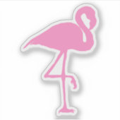 Sticker Flamant rose Silhouette Tropical Rose (Devant)