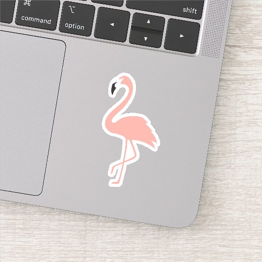 Sticker Flamant rose tropical mou (Détail)